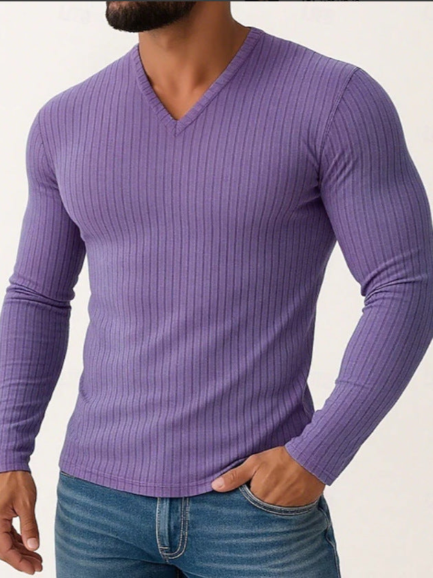 Men's casual V-neck knitwear