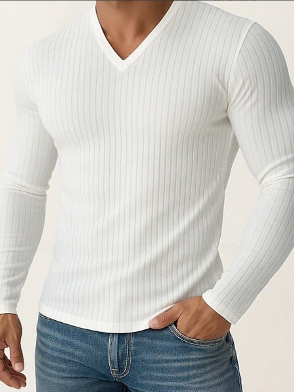 Men's casual V-neck knitwear