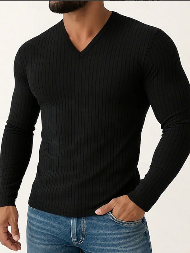 Men's casual V-neck knitwear