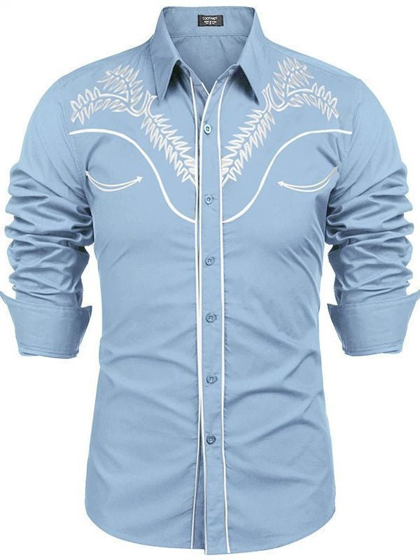 Spring Western-style printed loose long-sleeved shirt