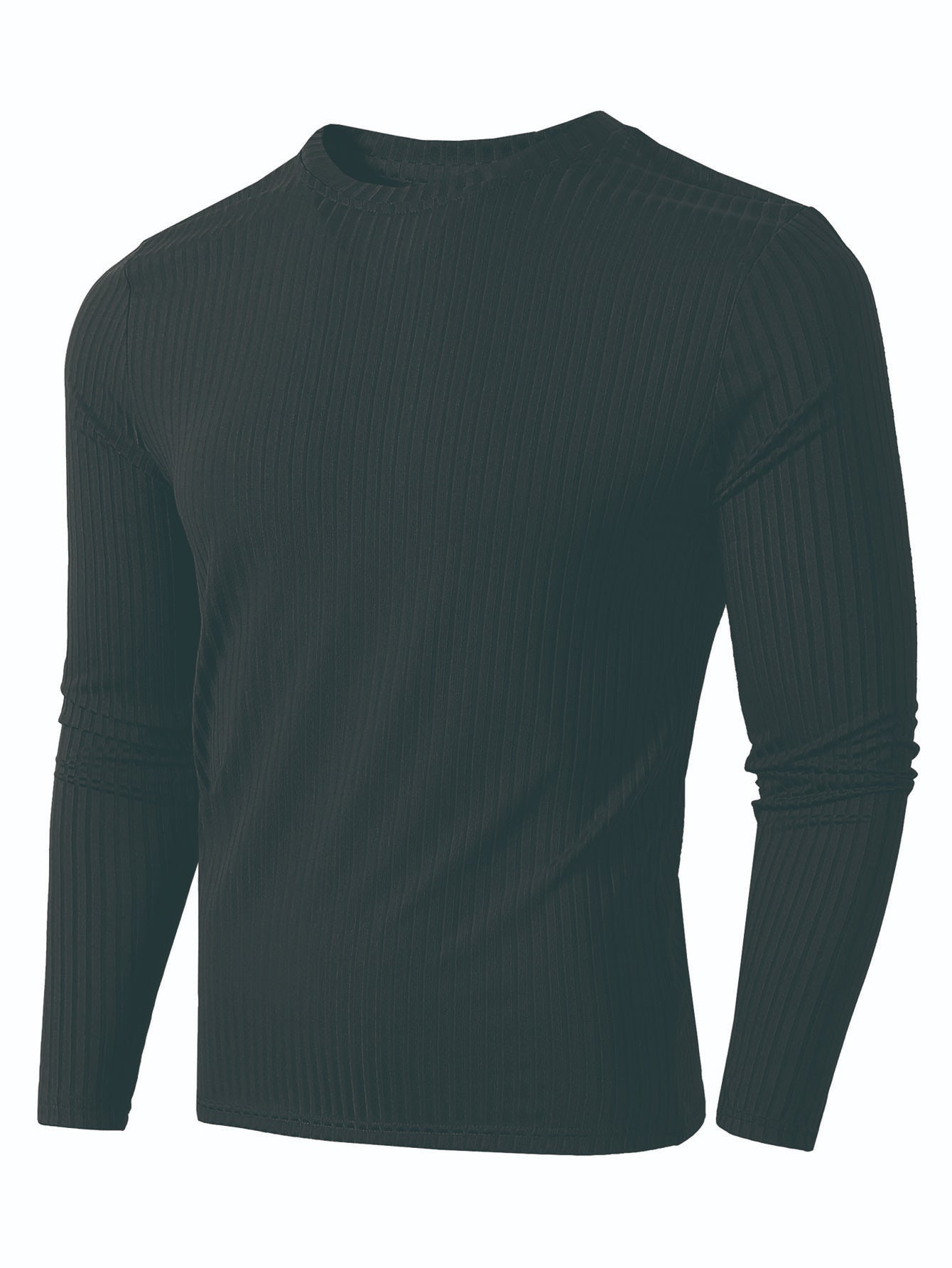Striped long-sleeved crew neck outdoor casual sports stretch T-shirt
