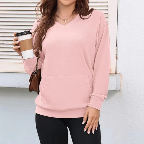 Women's hoodless V-neck sweatshirt