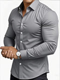 Lined long solid color casual and versatile shirt