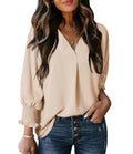 V-neck belted top casual wear