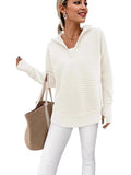 Long-sleeved three-quarter length zip-up sweater
