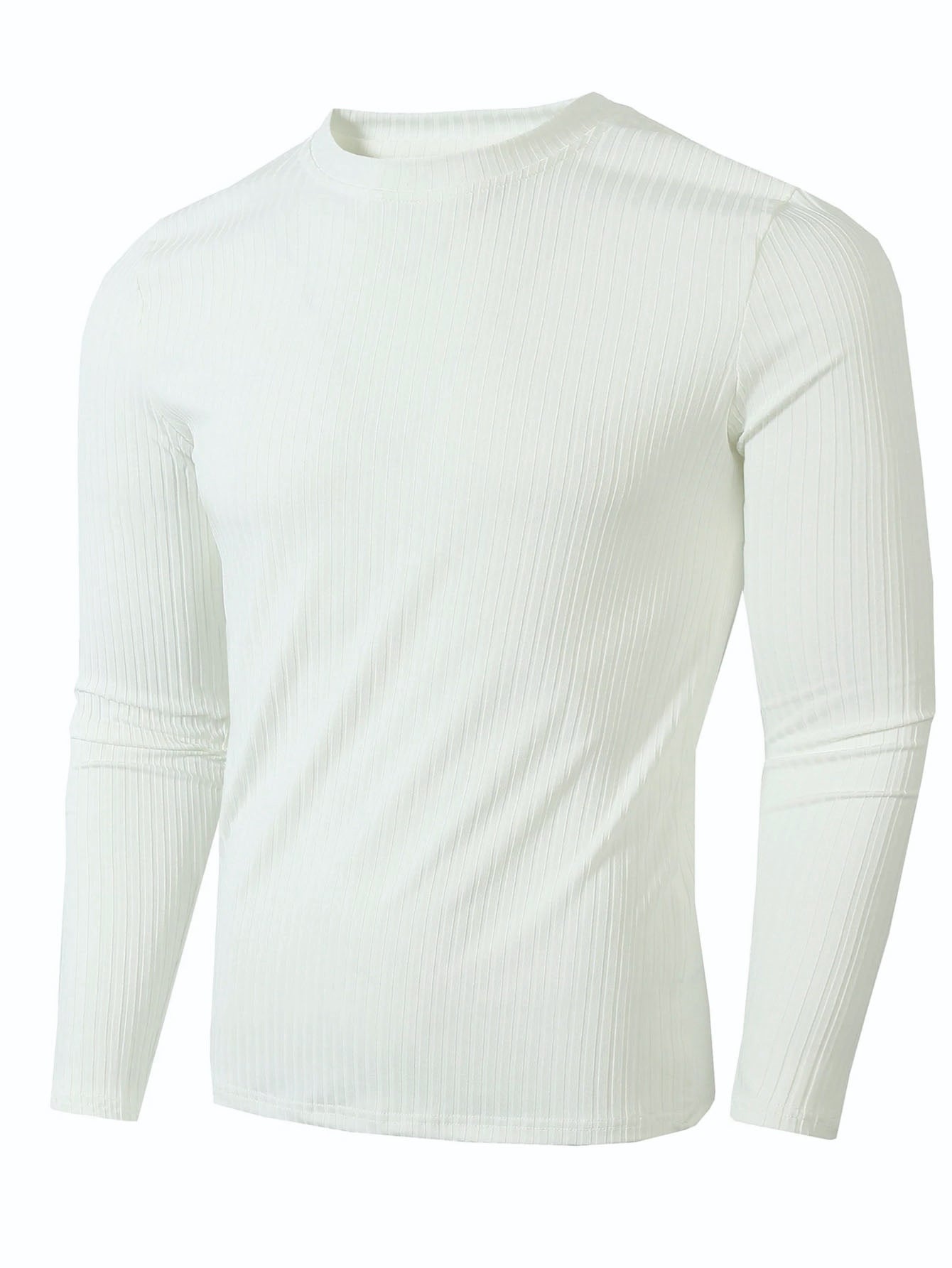 Striped long-sleeved crew neck outdoor casual sports stretch T-shirt