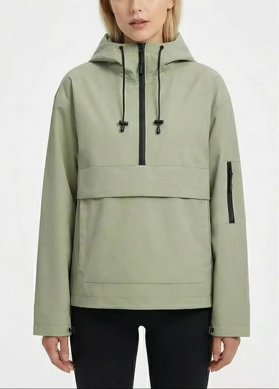 Casual sporty hooded jacket/windbreaker