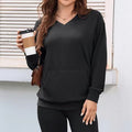 Women's hoodless V-neck sweatshirt