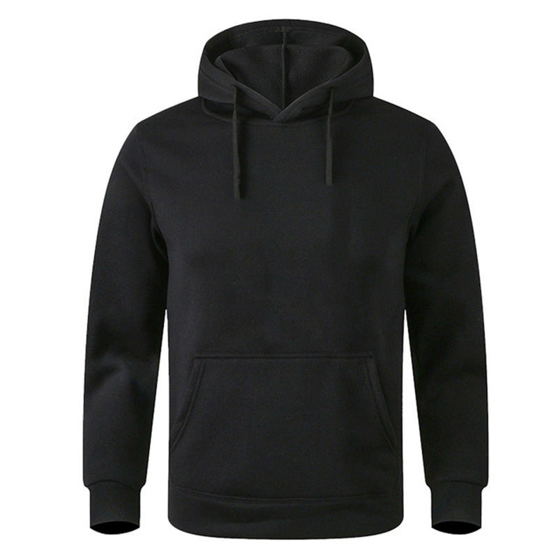 Men's solid color hooded sweatshirt