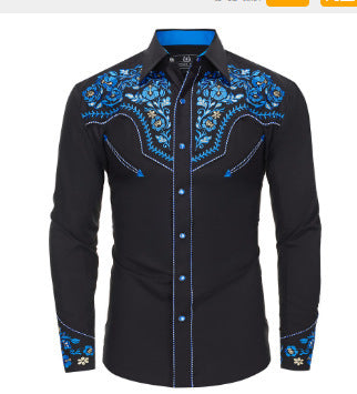 Spring Western-style printed loose long-sleeved shirt