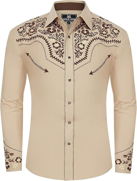 Spring Western-style printed loose long-sleeved shirt