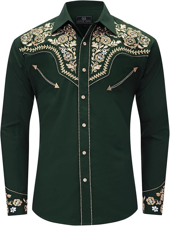 Spring Western-style printed loose long-sleeved shirt