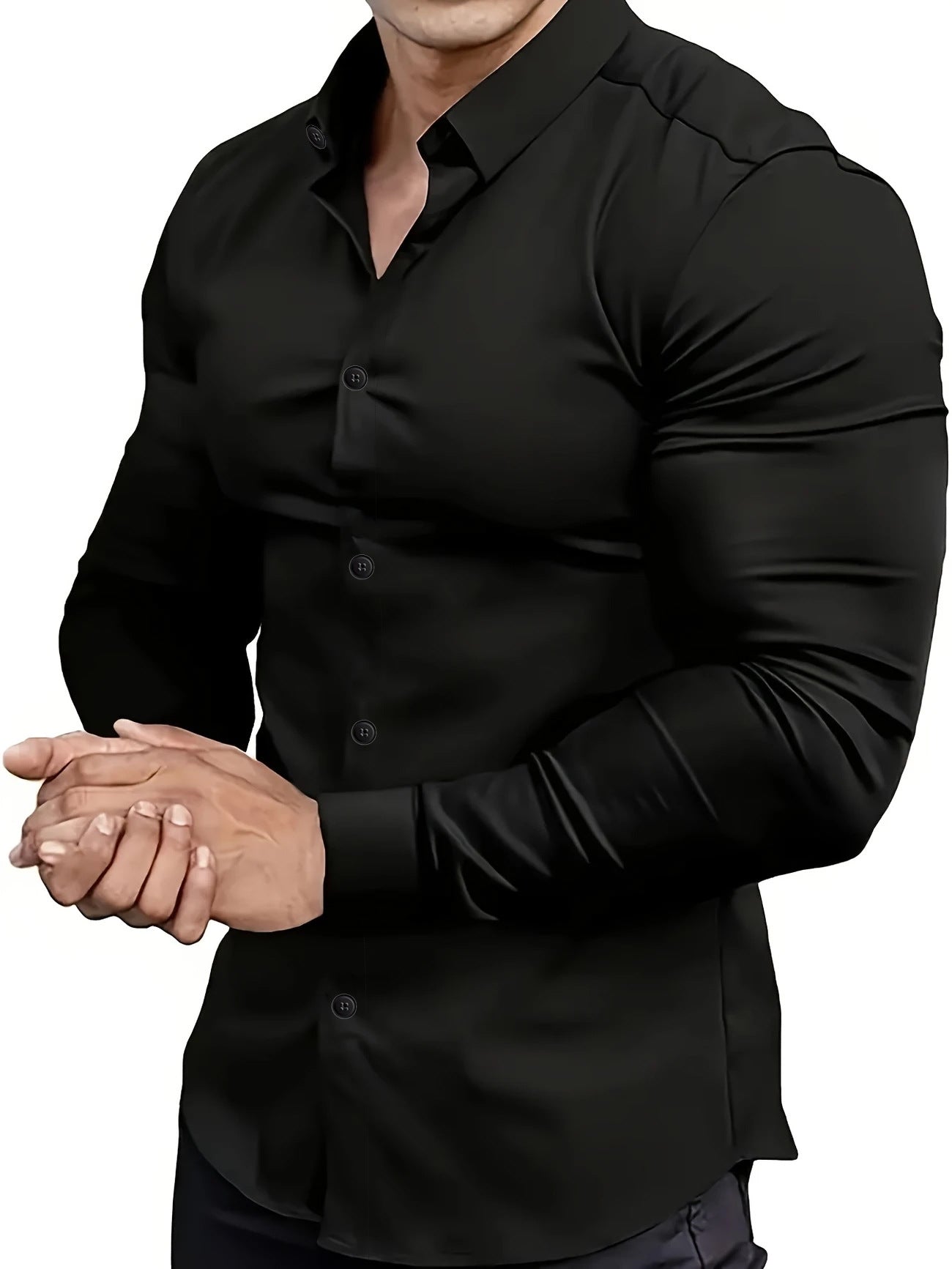 Lined long solid color casual and versatile shirt