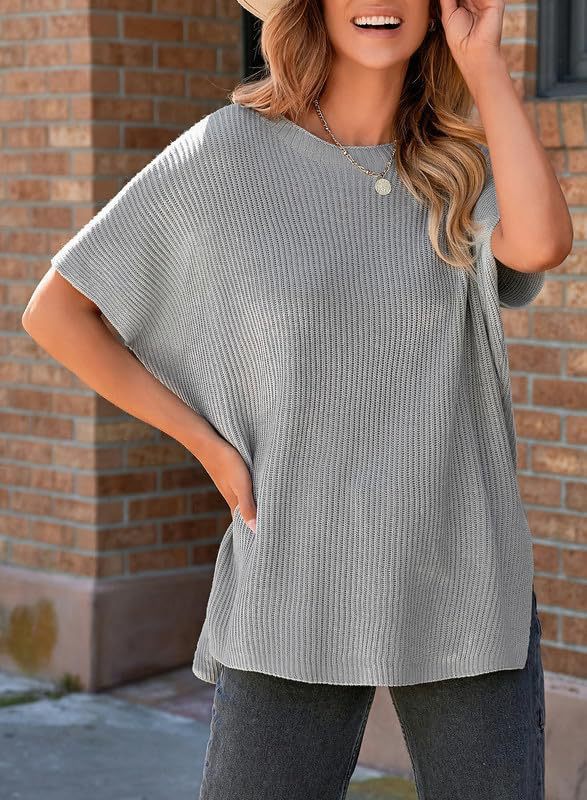 Casual loose drop-shoulder short-sleeved top