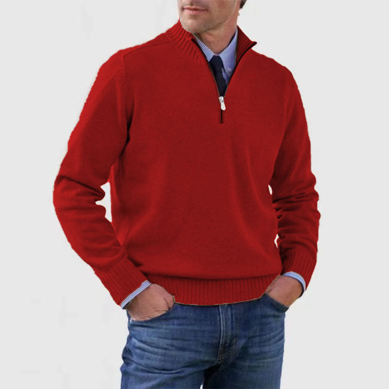Knitted sweater with zipper