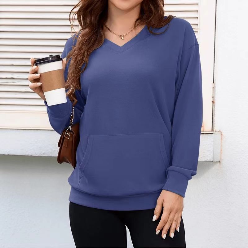 Women's hoodless V-neck sweatshirt