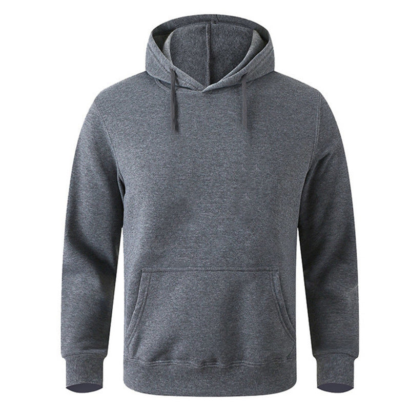 Men's solid color hooded sweatshirt