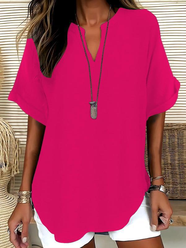 Spring Fashion Trends Women's V-neck Short-sleeved T-shirts and Shirts