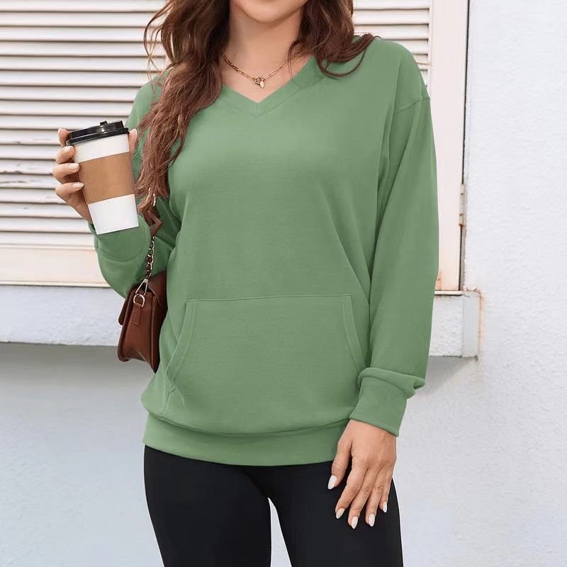 Women's hoodless V-neck sweatshirt