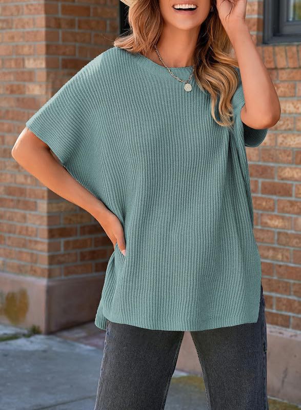 Casual loose drop-shoulder short-sleeved top