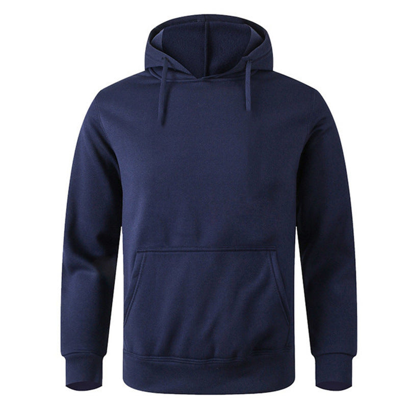 Men's solid color hooded sweatshirt