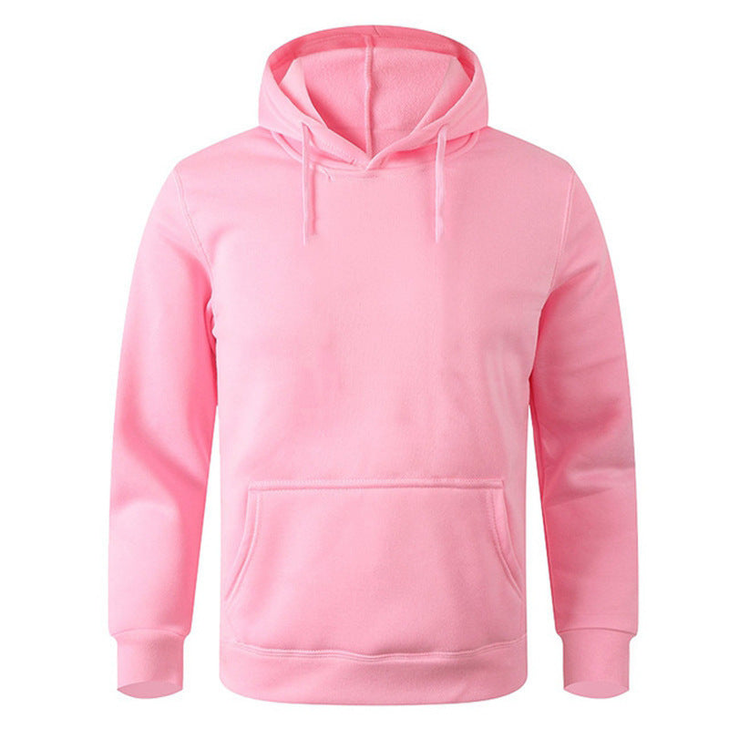 Men's solid color hooded sweatshirt