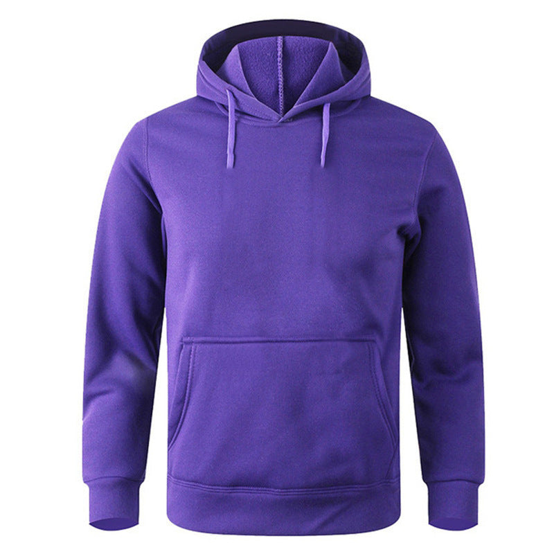 Men's solid color hooded sweatshirt