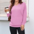 Solid color V-neck loose sweatshirt
